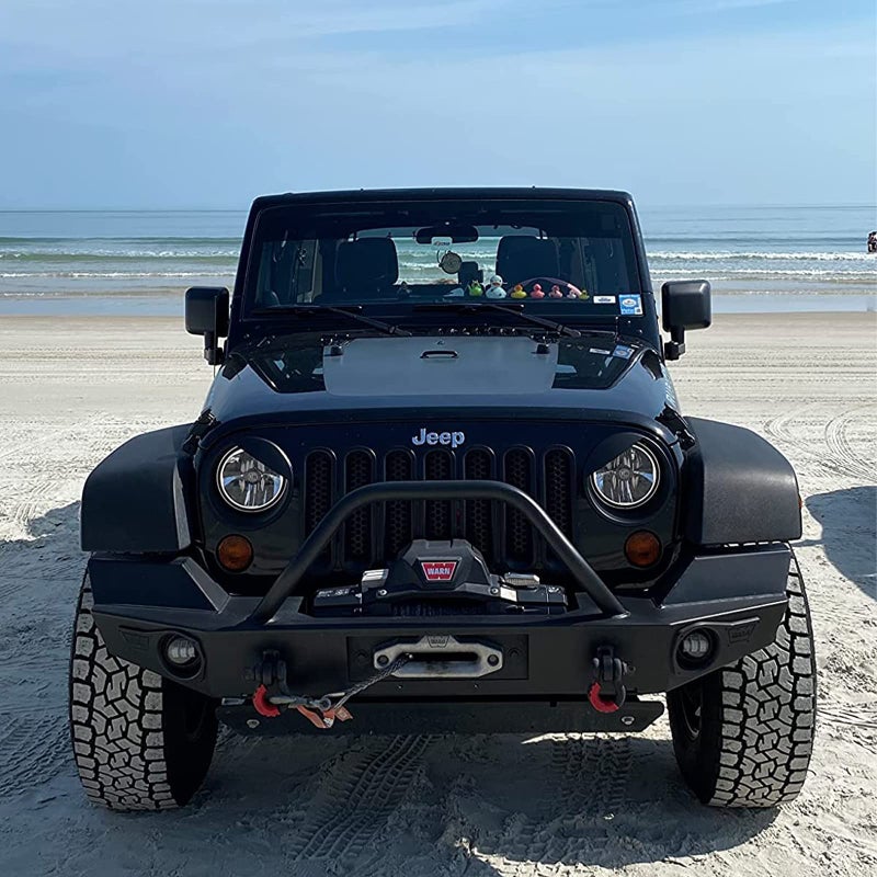 Bolaxin for Jeep Accessories Angry Bird Style Headlight Lamps Cover Ring Trim Compatible with Wrangler JK & Unlimited 2007-2018 Mods Decor (Black) - Image 5
